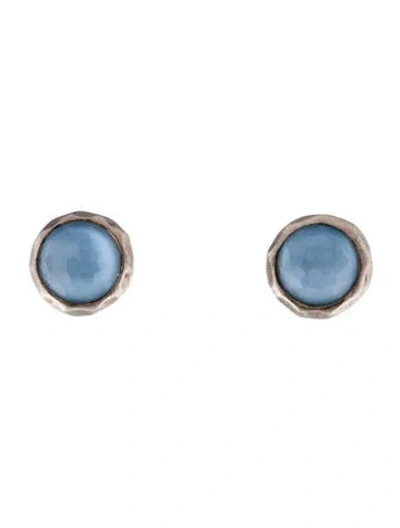 Pre-owned Ippolita Quartz Doublet Rock Candy Stud Earrings In Multi