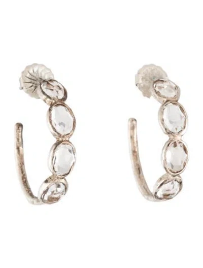 Pre-owned Ippolita Quartz Four Stone Hoop Earrings In Multicolor