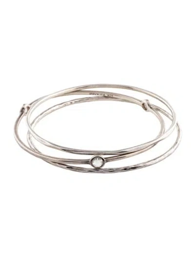 Pre-owned Ippolita Quartz Rock Candy Bangle Bracelet Set, 7.25", 7.25" In Multicolor