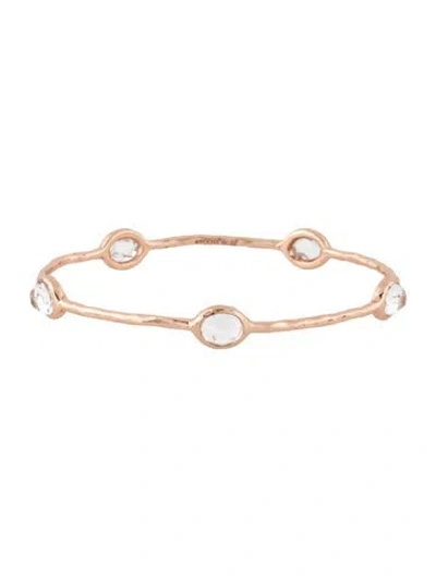 Pre-owned Ippolita Quartz Rosé Bangle Bracelet, 7.75" In Multicolor