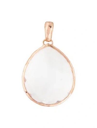 Pre-owned Ippolita Quartz Rosé Jumbo Teardrop Pendant Enhancer In Multicolor
