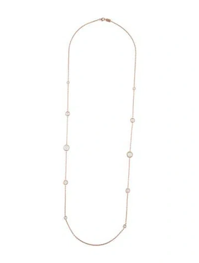 Pre-owned Ippolita Quartz Rosé Paillette Lollipop Station Necklace, 37.5" In Multicolor
