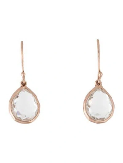 Pre-owned Ippolita Quartz Rosé Small Teardrop Earrings In Multicolor