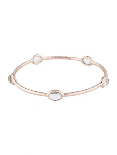 Pre-owned Ippolita Quartz Rosè Station Bangle, 7.75" In Multi
