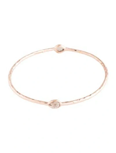 Pre-owned Ippolita Quartz Rosè Two-stone Bangle, 7.75" In Multi