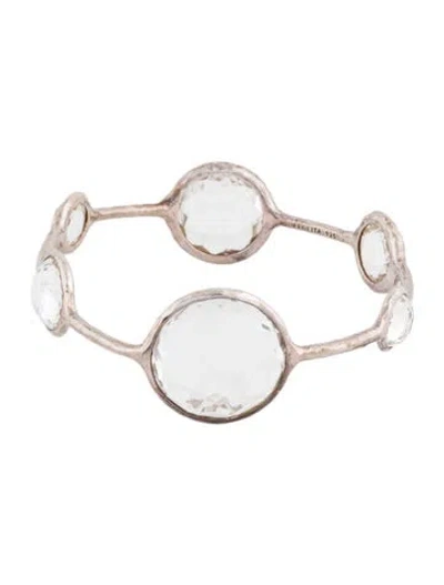 Pre-owned Ippolita Quartz Station Bangle Bracelet, 7.5" In Multicolor