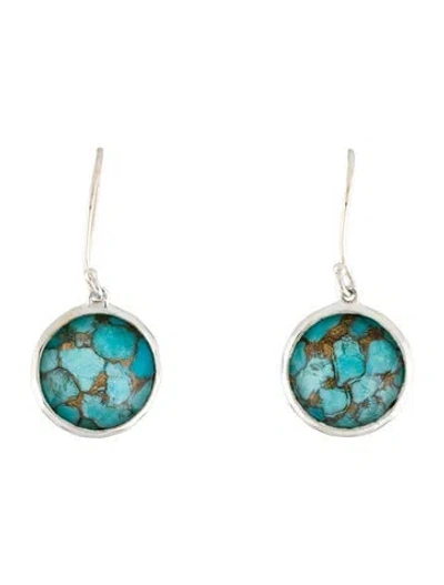 Pre-owned Ippolita Quartz Turquoise Doublet Drop Earrings In Multi