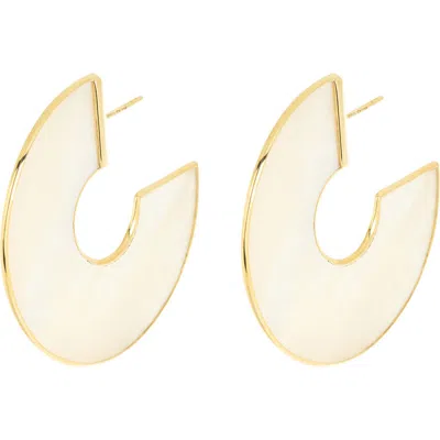 Ippolita Rock Candy® 18k Gold Mother-of-pearl Hoop Earrings