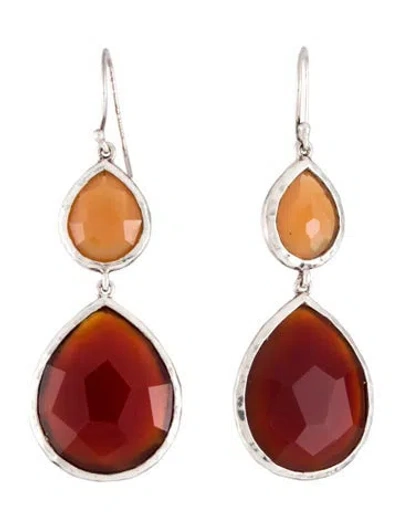 Pre-owned Ippolita Rock Candy Carnelian & Glass Drop Earrings In Multi