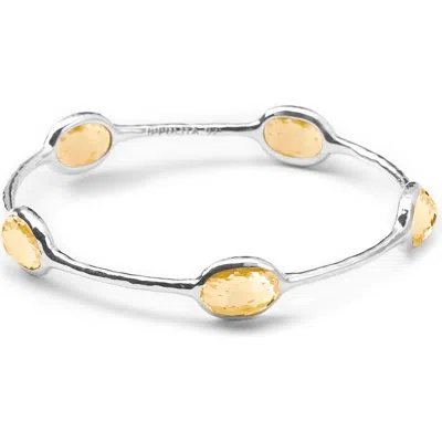 Ippolita Rock Candy Citrine Station Bangle In Silver