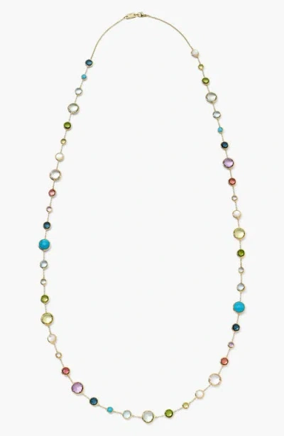 Ippolita Rock Candy Lollipop Station Necklace In Yellow Gold/multi