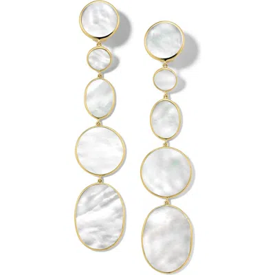 Ippolita Rock Candy Long Clip Earrings In Yellow Gold/mother Of Pearl