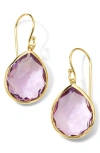 Ippolita Rock Candy Medium Teardrop Earrings In Gold/amethyst