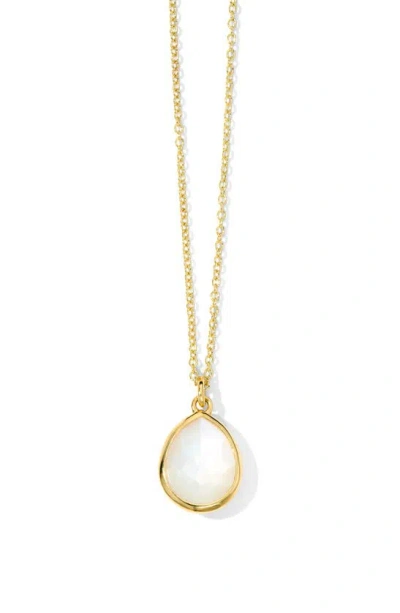Ippolita 18kt Yellow Gold Rock Candy Mini Teardrop Mother-of-pearl Necklace In Flirt