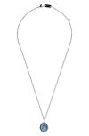 Ippolita Rock Candy® Mini Teardrop Pendant Necklace In Mother Of Pearl/lapis