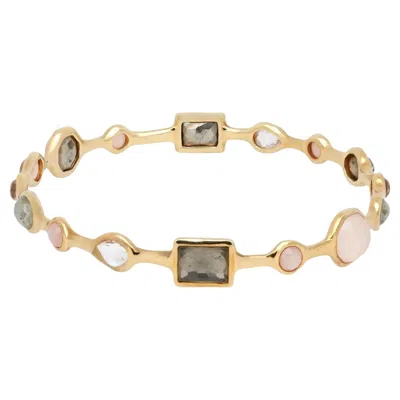 Pre-owned Ippolita Rock Candy Mother Of Pearl And Multi Gemstones Bracelet 18k Yellow Gold