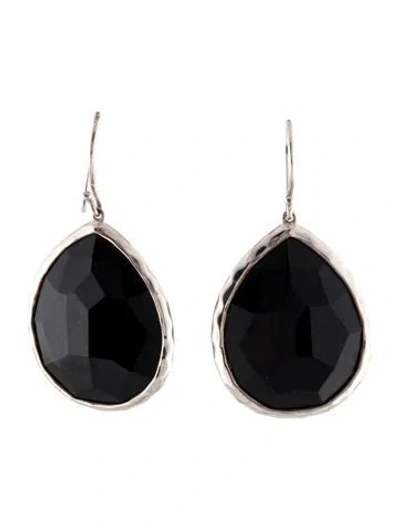Pre-owned Ippolita Rock Candy Onyx Large Teardrop Earrings In Multi