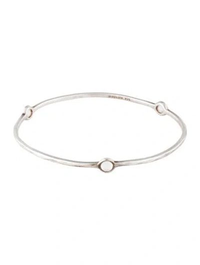 Pre-owned Ippolita Rock Candy Quartz Station Bangle Bracelet, 8" In Multi