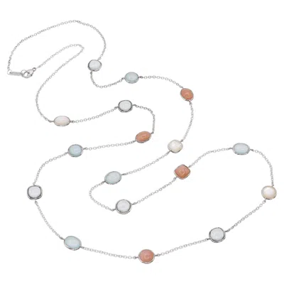 Pre-owned Ippolita Rock Candy Sterling Silver Multi Gem Station Necklace