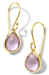 Ippolita Rock Candy Teeny Teardrop Earrings In Gold/amethyst