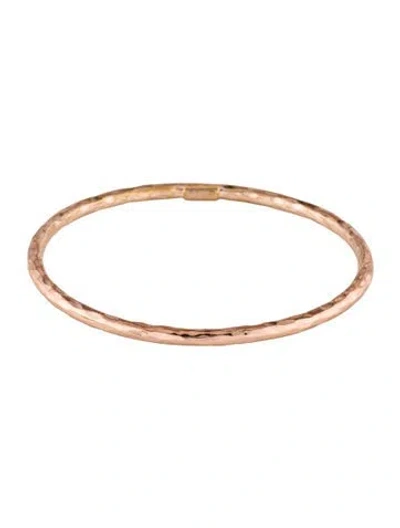 Pre-owned Ippolita Rosé Carino Hammered Bangle Bracelet, 7.75" In Multi