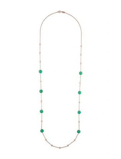 Pre-owned Ippolita Rosé Chrysoprase Station Necklace, 38" In Multi