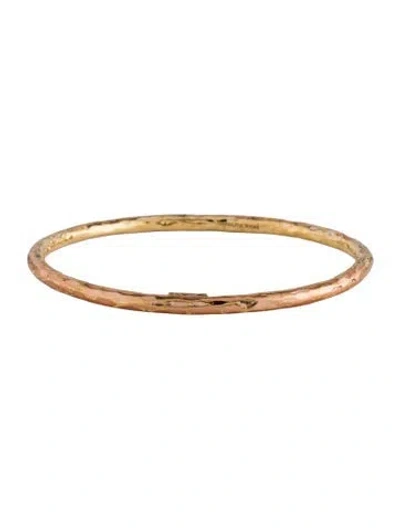 Pre-owned Ippolita Rosé Hammered Bangle Bracelet, 7.25" In Multi