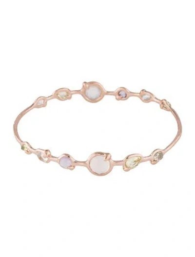 Pre-owned Ippolita Rosé Multistone Bangle Bracelet, 8" In Multicolor