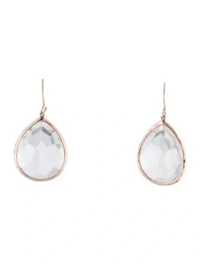 Pre-owned Ippolita Rosé Quartz Teardrop Earrings In Multi