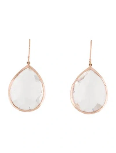 Pre-owned Ippolita Rosé Quartz Teardrop Earrings In Multi
