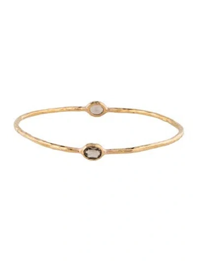 Pre-owned Ippolita Rosé Smokey Quartz Bangle Bracelet, 7.75" In Multicolor