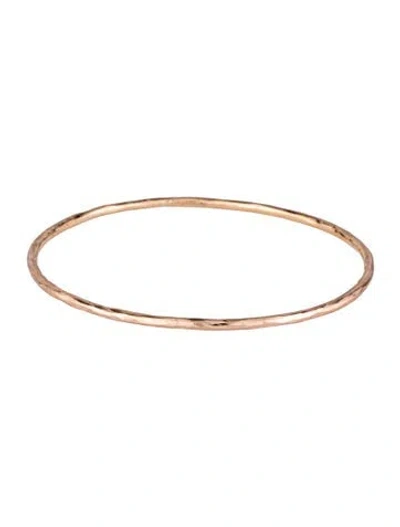 Pre-owned Ippolita Rose Thin Hammered Bangle, 8" In Multi