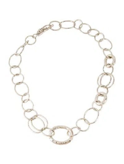 Pre-owned Ippolita Short Hammered Bastille Link Chain Necklace, 22" In Multi