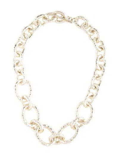 Pre-owned Ippolita Short Hammered Bastille Necklace, 18" In Multicolor