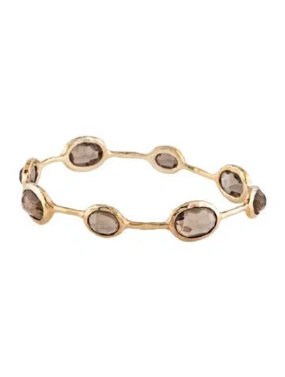 Pre-owned Ippolita Smoky Quartz Rose Eight-station Bangle, 7.75" In Multicolor