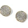 Ippolita 18k Yellow Gold Stardust Diamond Pave Flower Disc Stud Earrings In Green Gold