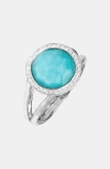 Ippolita Sterling Silver Stella Mini Lollipop Ring In Turquoise Doublet With Diamonds In Silver/turquoise