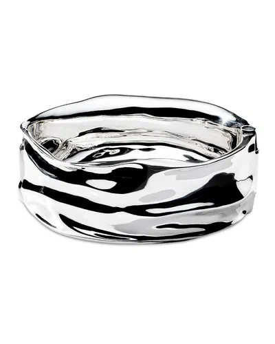 IPPOLITA STERLING SILVER 925 CLASSICO CRUSH WIDE HINGED BANGLE BRACELET