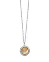 Ippolita Sterling Silver 925 Lollipop Brown Shell Doublet & Diamond Halo Mini Pendant Necklace, 16-18 In Silver