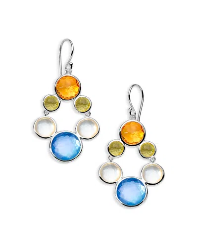 Ippolita Sterling Silver 925 Lollipop Multi Stone Wildflower Small Chandelier Drop Earrings