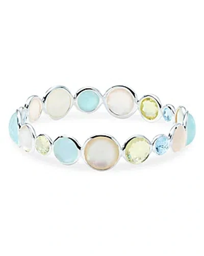 Ippolita Sterling Silver 925 Polished Lollipop Multi Stone Bezel Bangle Bracelet In Calabria