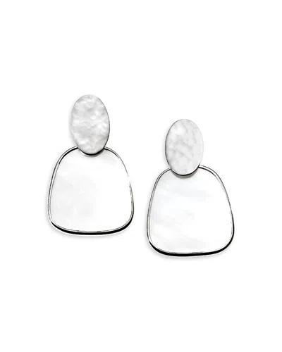 Ippolita Sterling Silver 925 Polished Rock Candy Mother Of Pearl Crinkle Statement Earrings