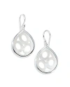 IPPOLITA STERLING SILVER 925 POLISHED ROCK CANDY MOTHER OF PEARL MOSAIC CUT OUT DROP EARRINGS