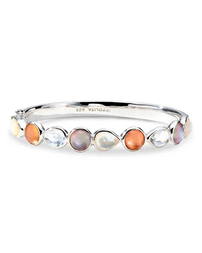 Ippolita Sterling Silver 925 Rock Candy Multi Stone Hinged Bangle Bracelet