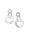 Ippolita Sterling Silver Classico Hammered Open Disc Drop Earrings In Silver