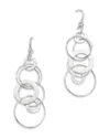 Ippolita Medium Hammered Jet Set Drop Earrings In Sterling Silver In Silver