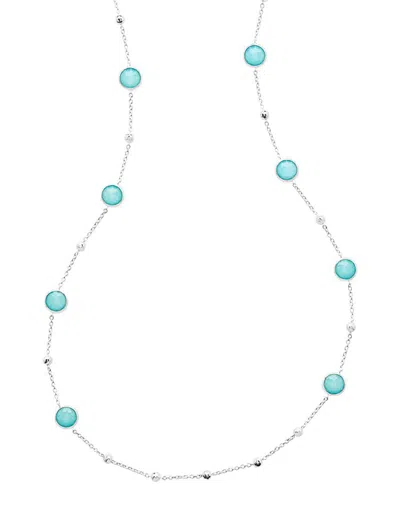 Ippolita Sterling Silver Lollipop Turquoise Doublet Stud Long Statement Necklace, 38