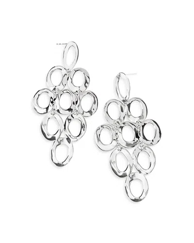 Ippolita Sterling Silver Open Oval Cascade Earrings In Pink