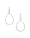 Ippolita Sterling Silver Open Teardrop Earrings With Diamonds In Silver