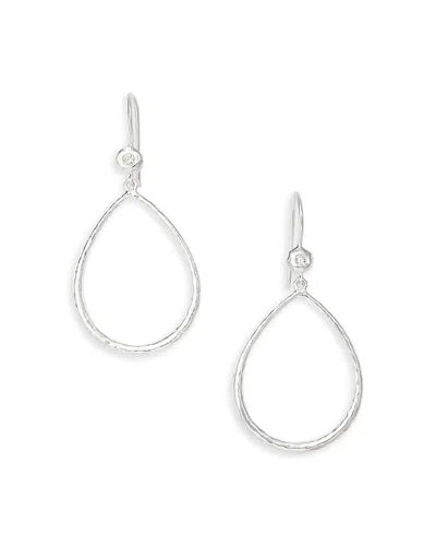 IPPOLITA STERLING SILVER OPEN TEARDROP EARRINGS WITH DIAMONDS,SE1179DIA